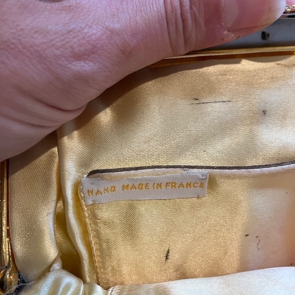 RARE 1950s gold and silver purse vintage hand beaded hand made in France - Picture 3 of 7
